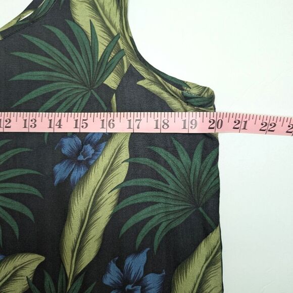 Pineapple Moon Tropical Print Silk Maxi Dress Sleeveless Medium Y2K Style - Picture 7 of 11